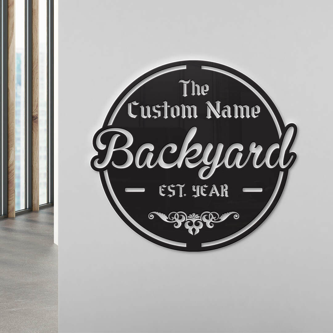 Backyard Stylish Customizable Metal Sign