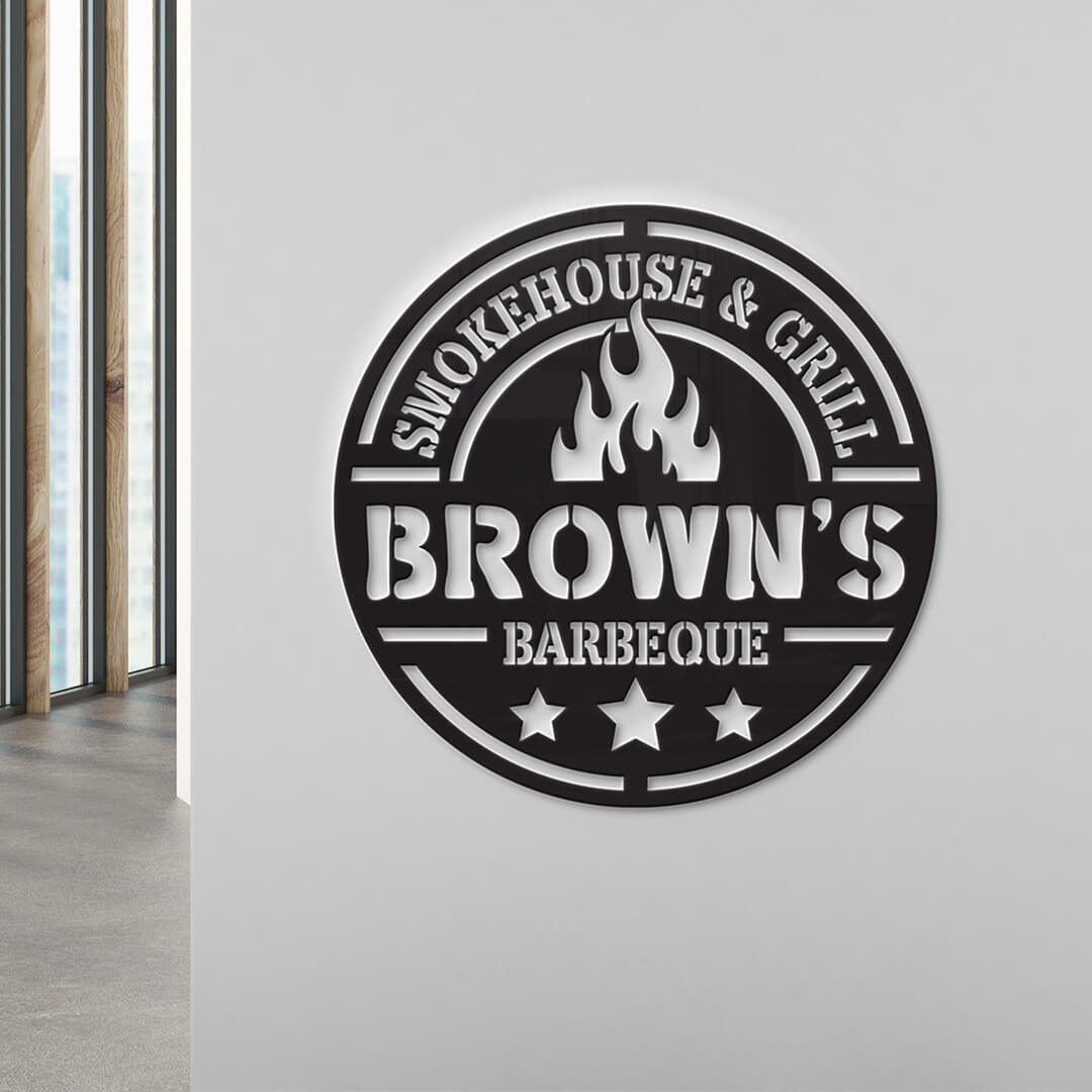 BBQ Stylish Customizable Metal Sign