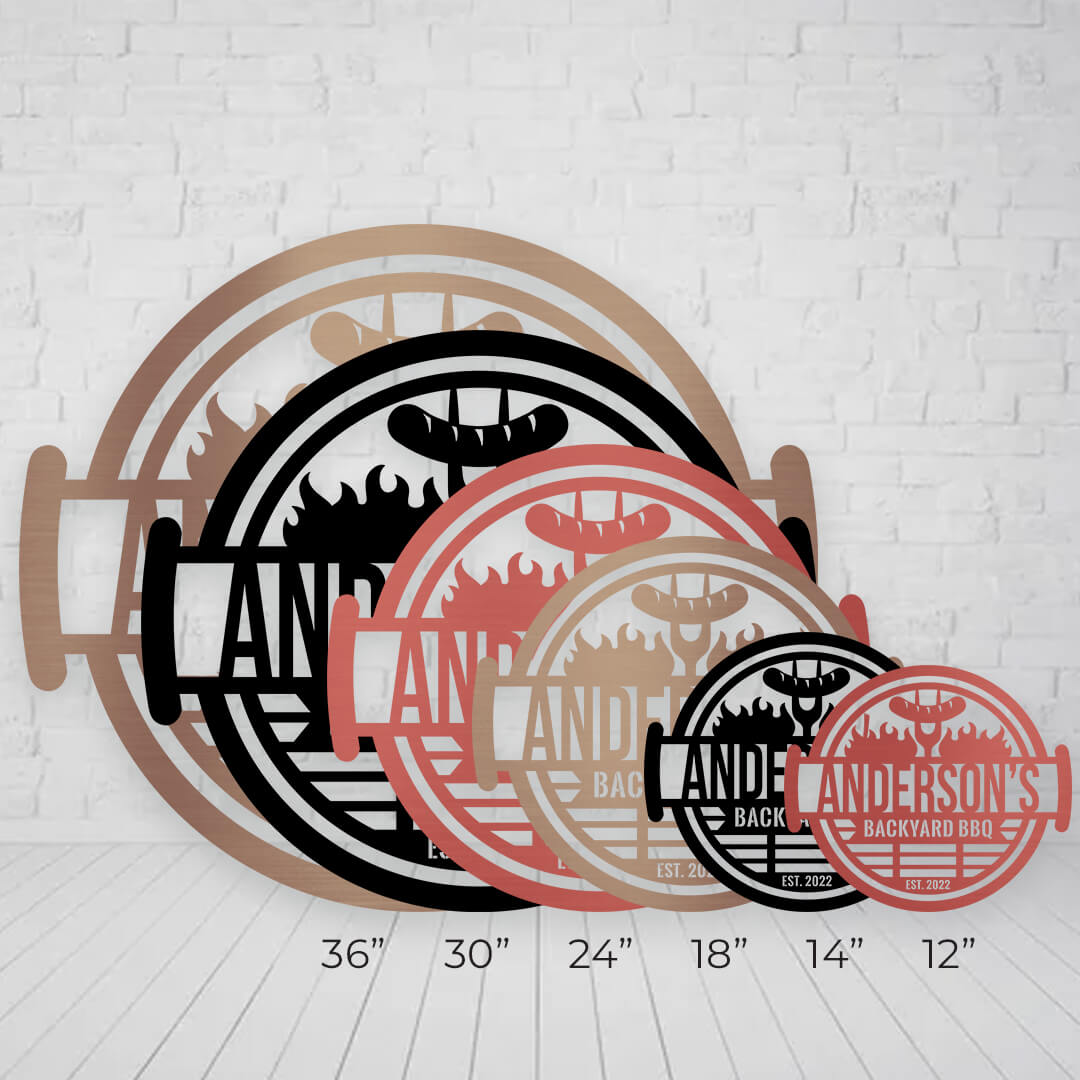 Backyard BBQ Customizable Metal Sign
