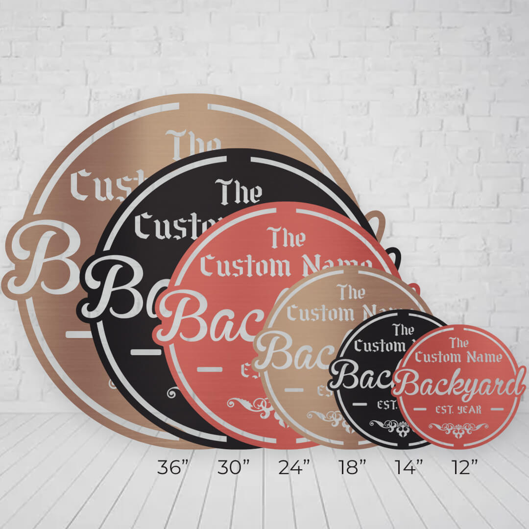 Backyard Stylish Customizable Metal Sign