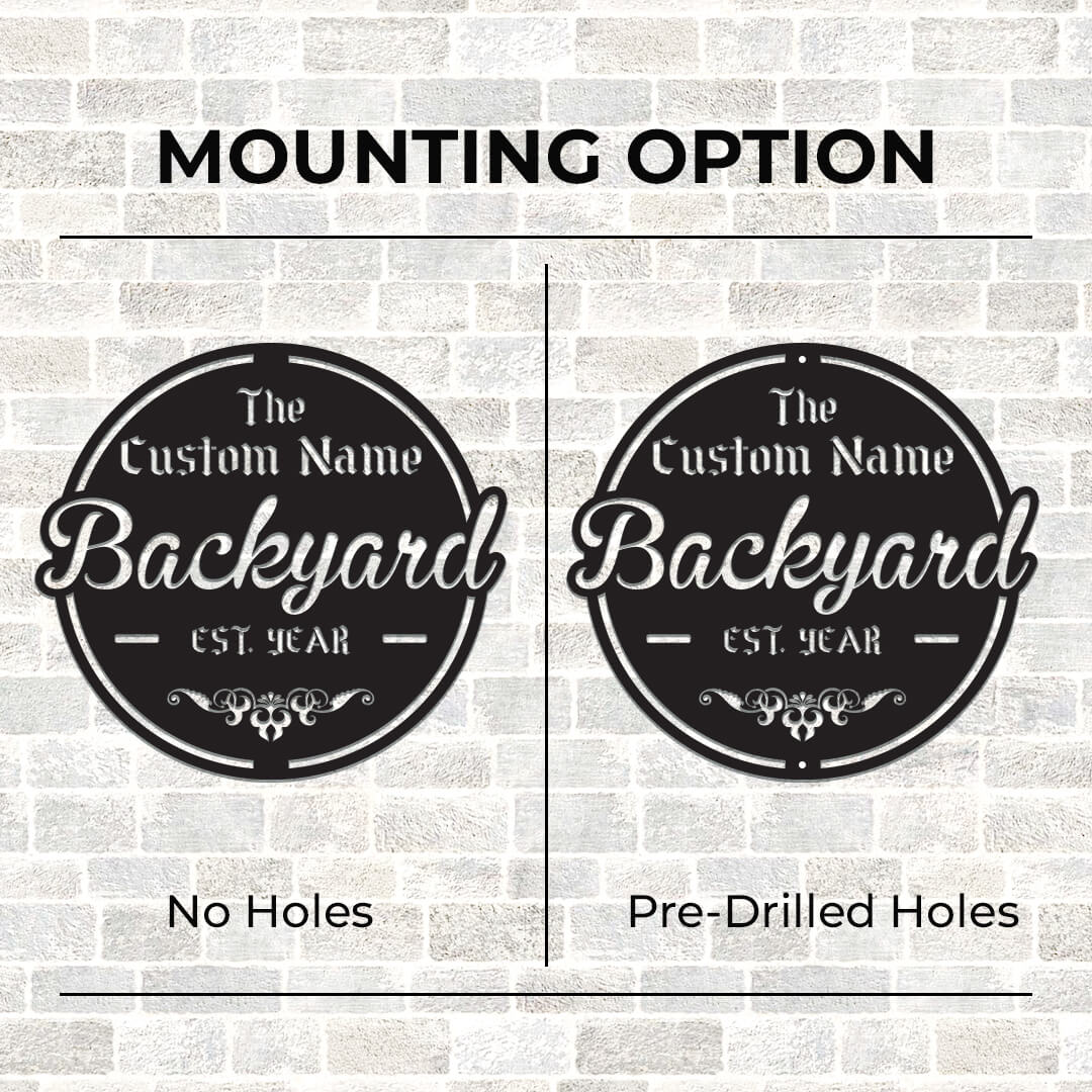 Backyard Stylish Customizable Metal Sign