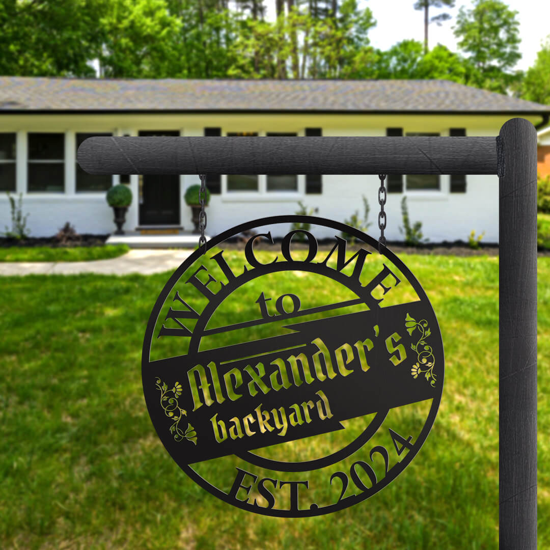 Backyard Customizable Metal Sign