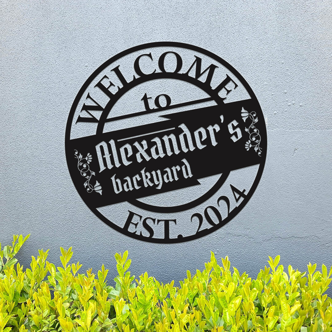 Backyard Customizable Metal Sign