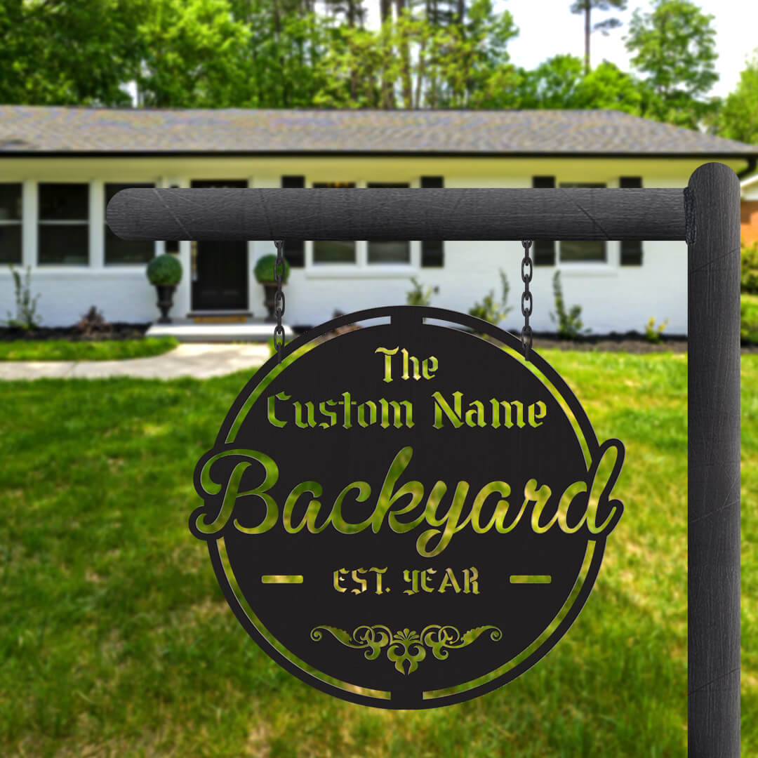Backyard Stylish Customizable Metal Sign