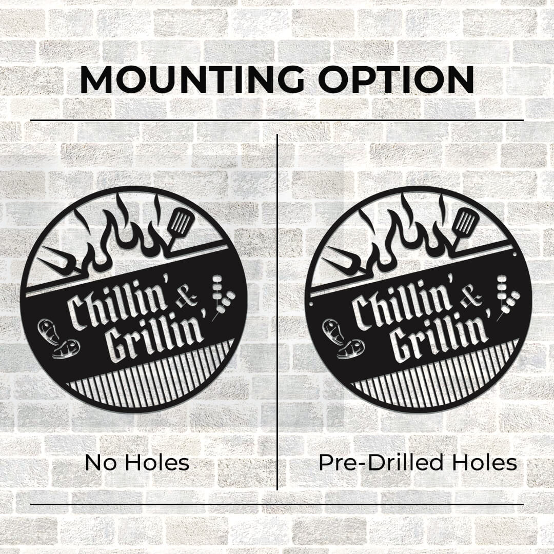 Chillin' & Grillin' Metal Sign