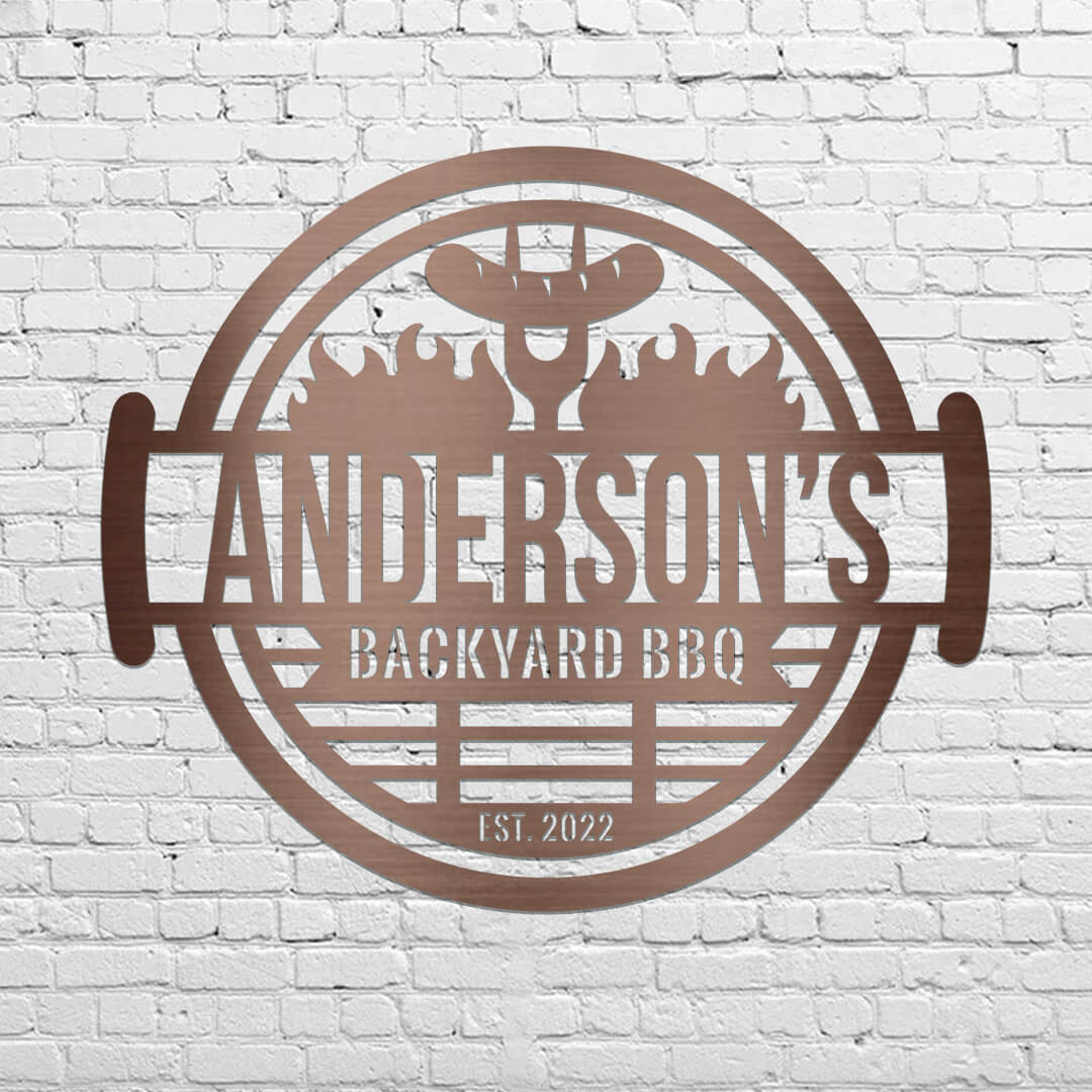 Backyard BBQ Customizable Metal Sign