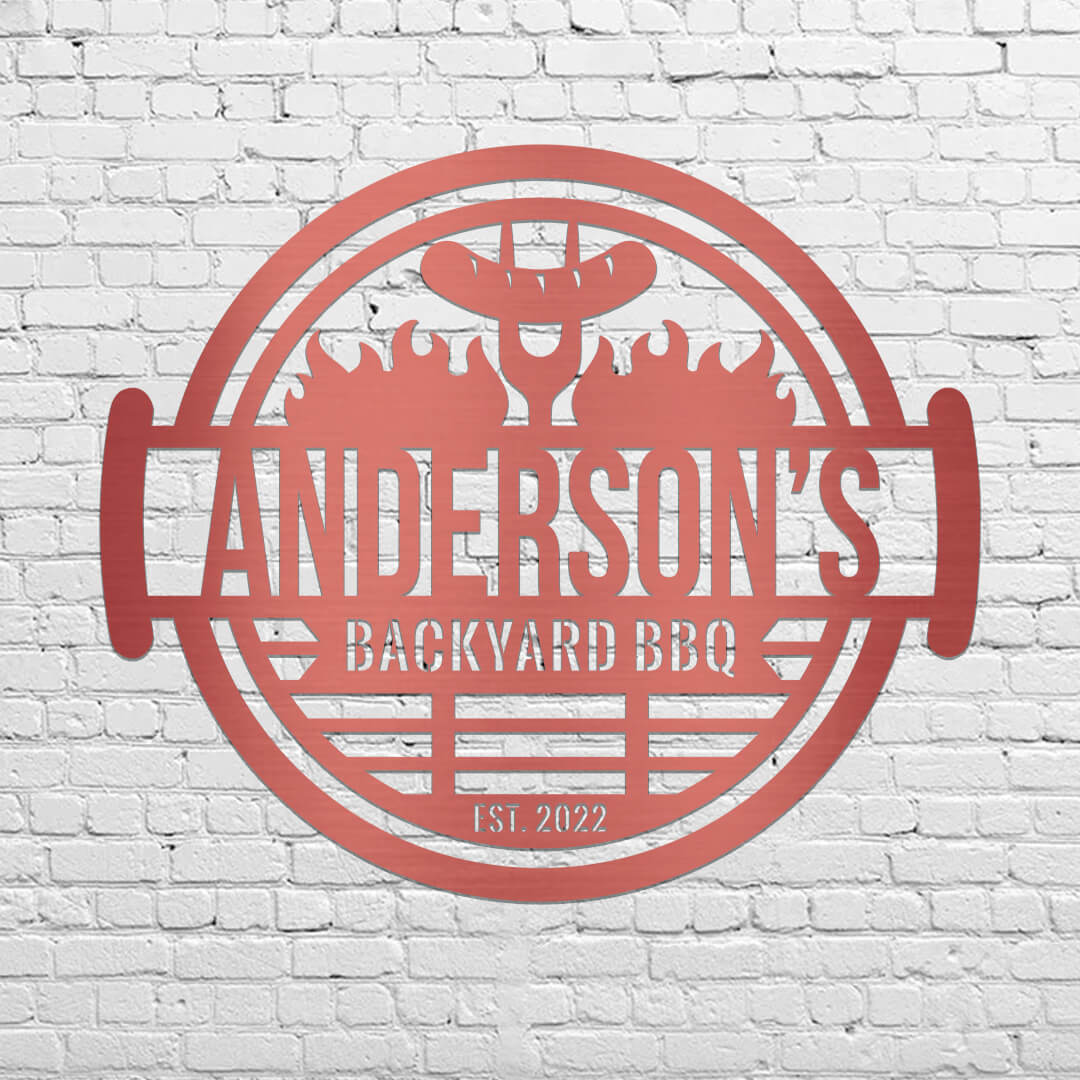 Backyard BBQ Customizable Metal Sign