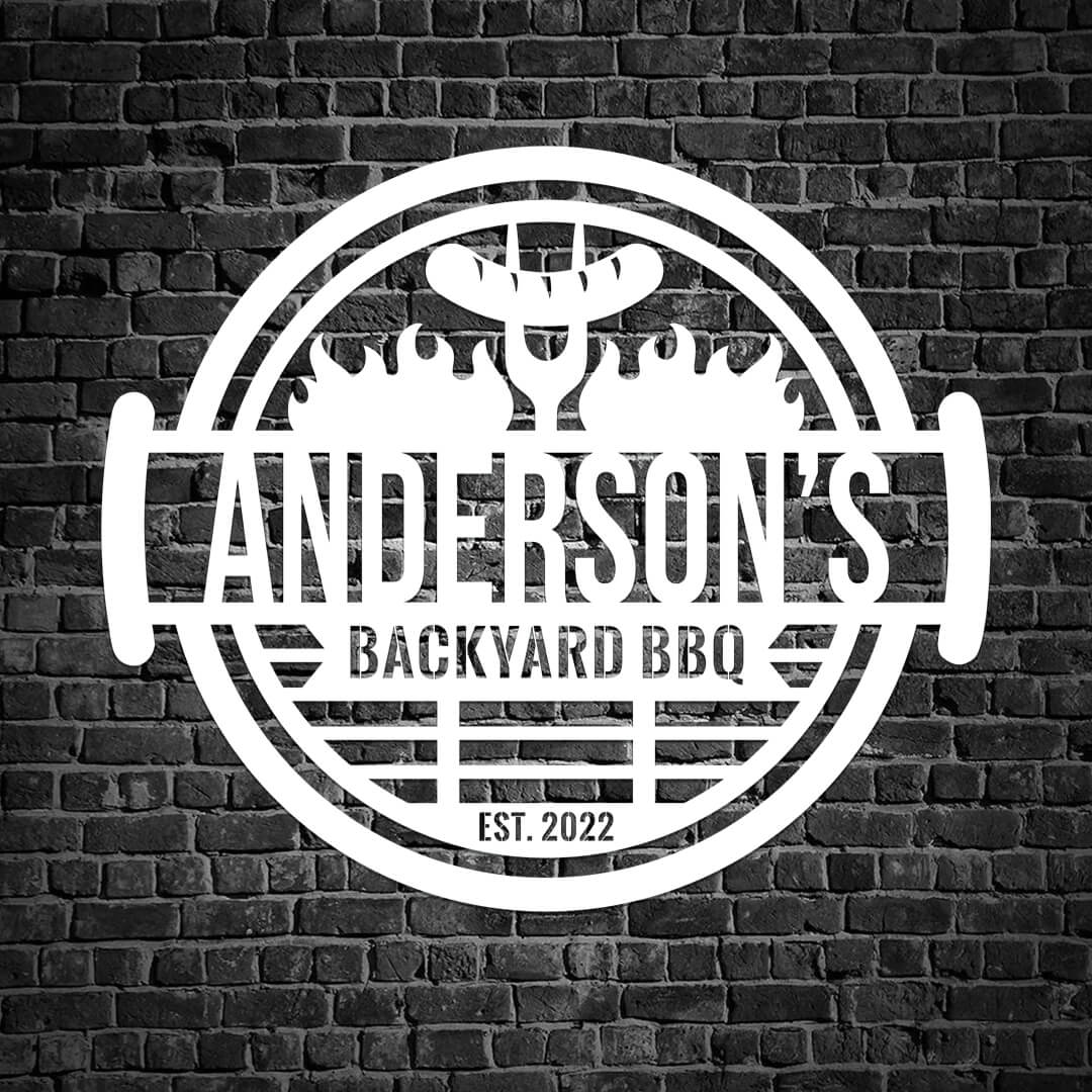 Backyard BBQ Customizable Metal Sign