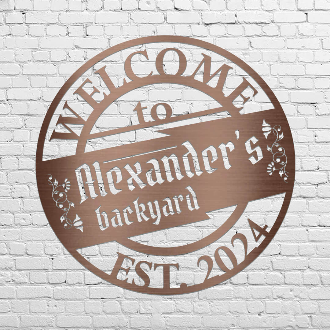 Backyard Customizable Metal Sign