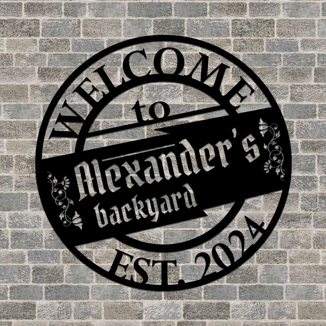 Backyard Customizable Metal Sign
