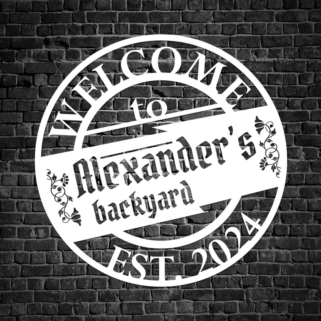 Backyard Customizable Metal Sign