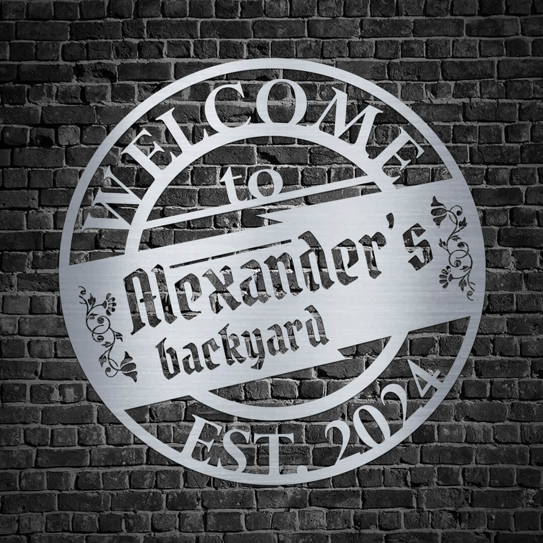Backyard Customizable Metal Sign