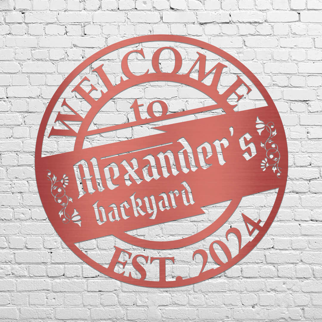 Backyard Customizable Metal Sign