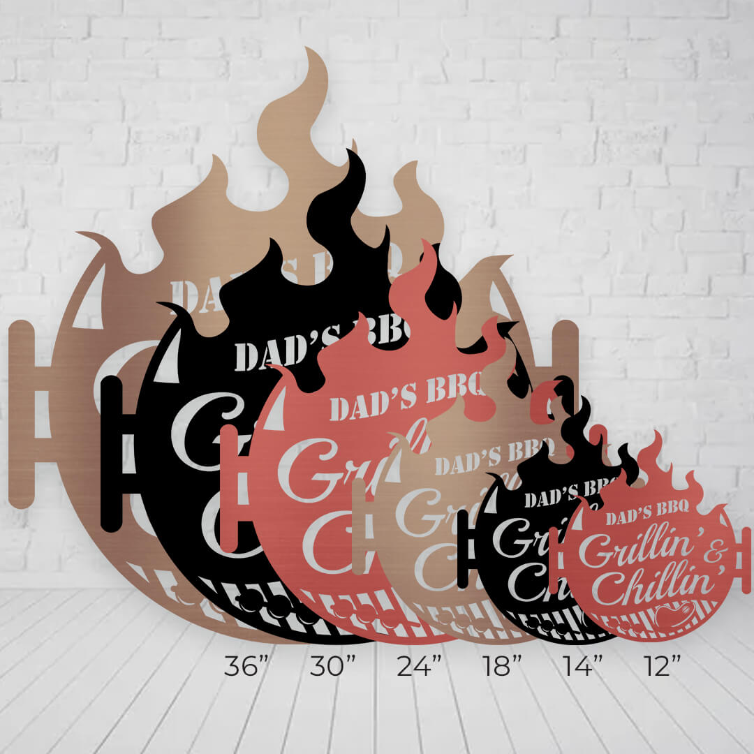 Grillin' & Chillin' Customizable Metal Sign
