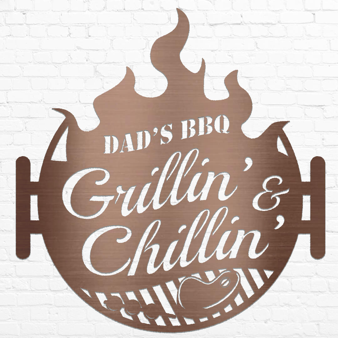 Grillin' & Chillin' Customizable Metal Sign