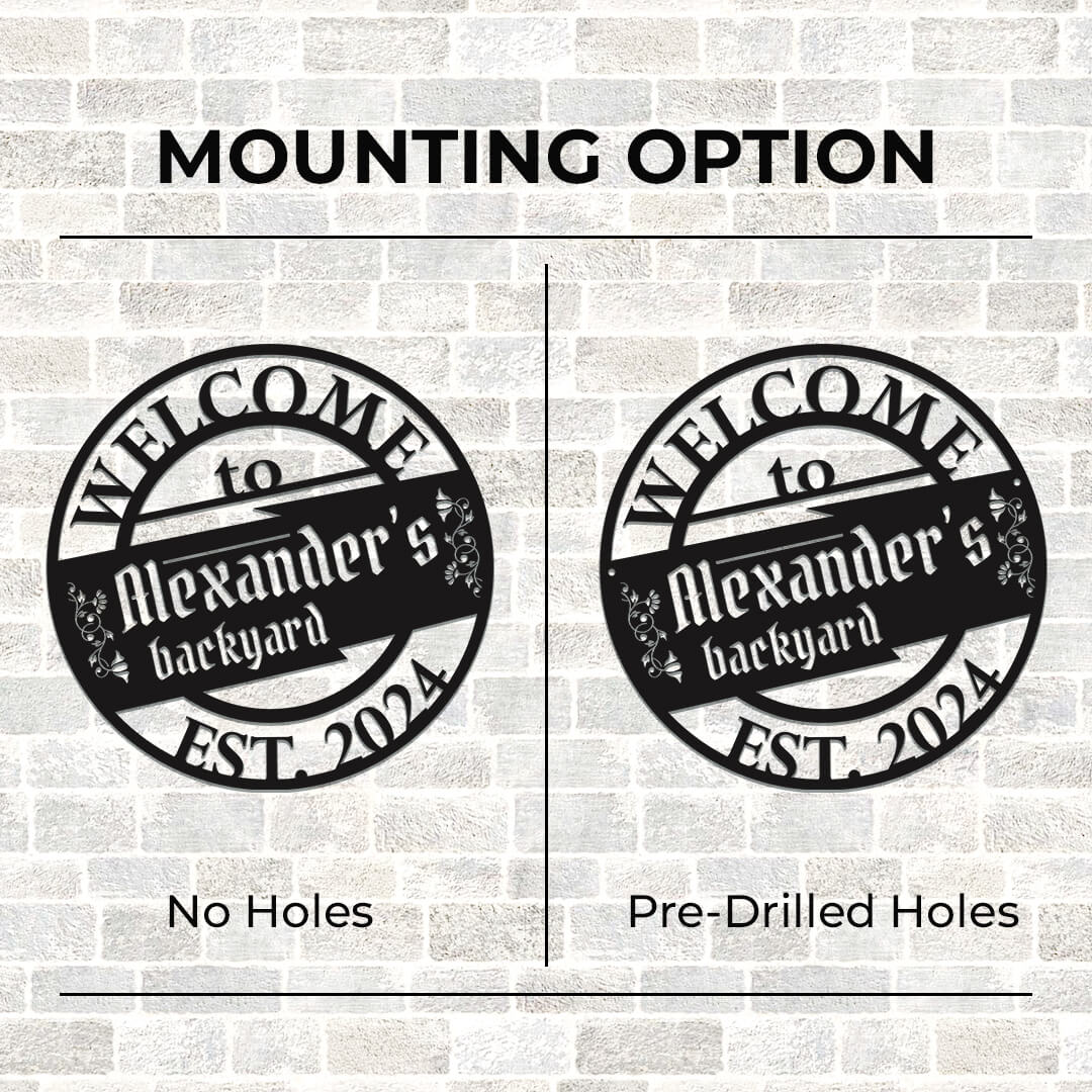 Backyard Customizable Metal Sign