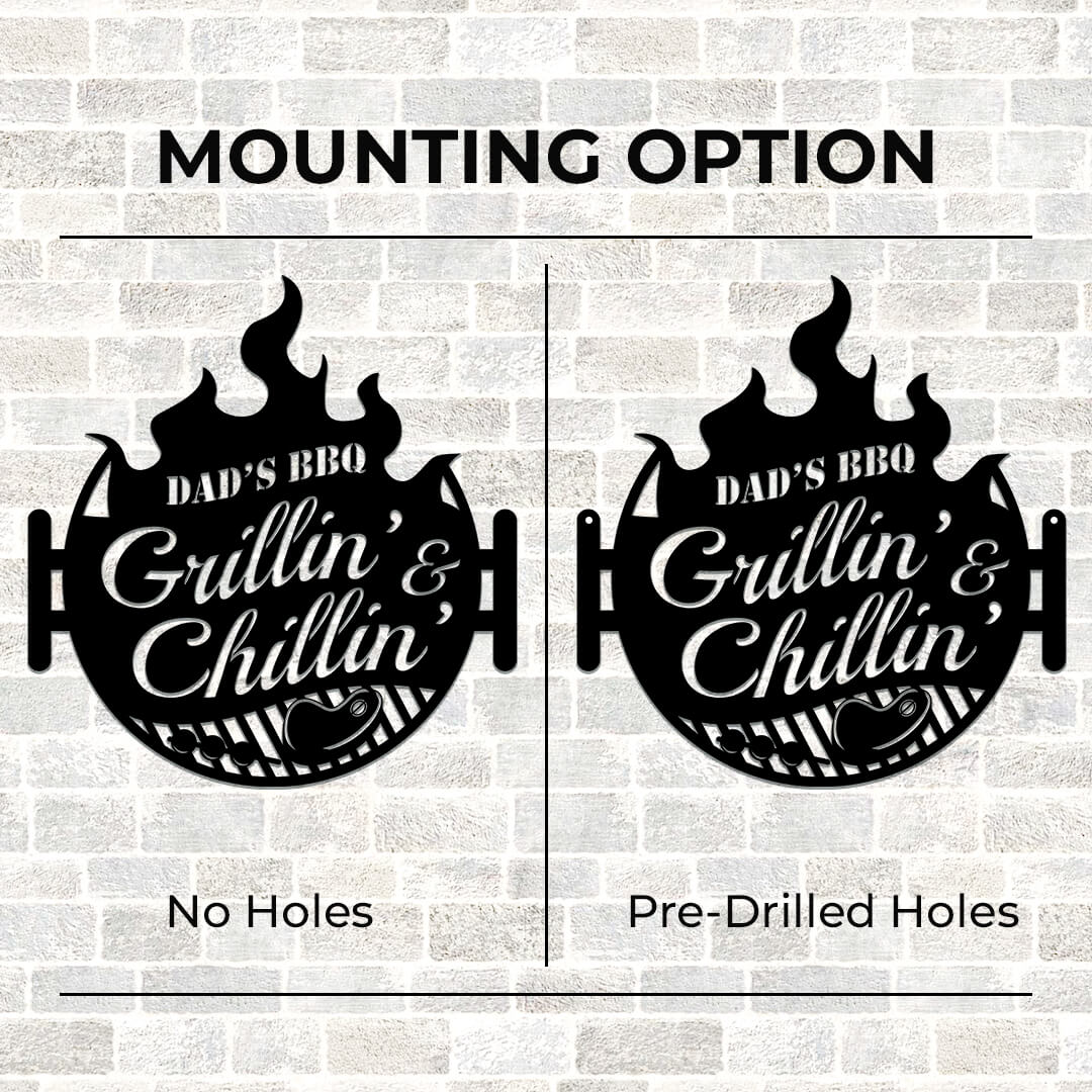 Grillin' & Chillin' Customizable Metal Sign