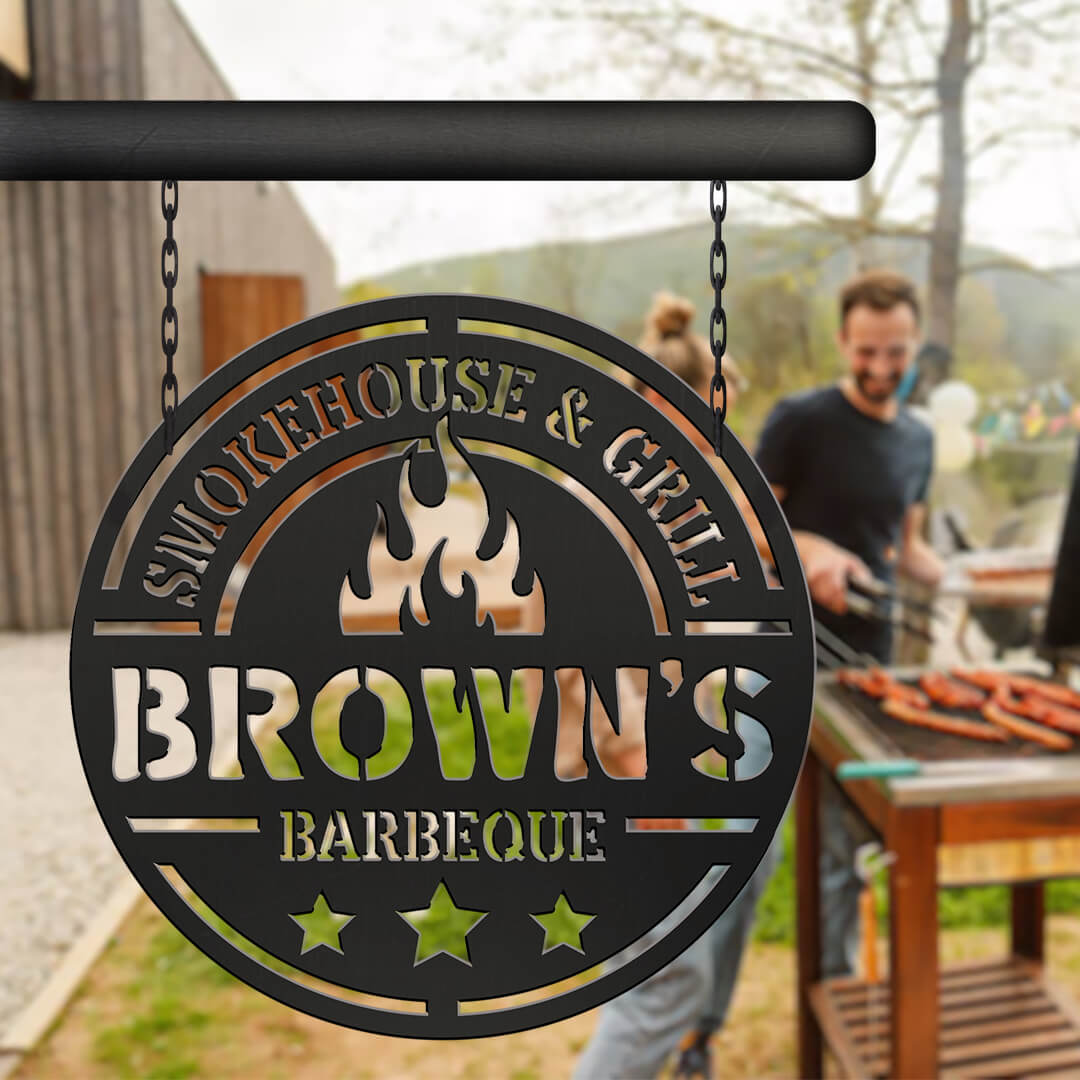 BBQ Stylish Customizable Metal Sign