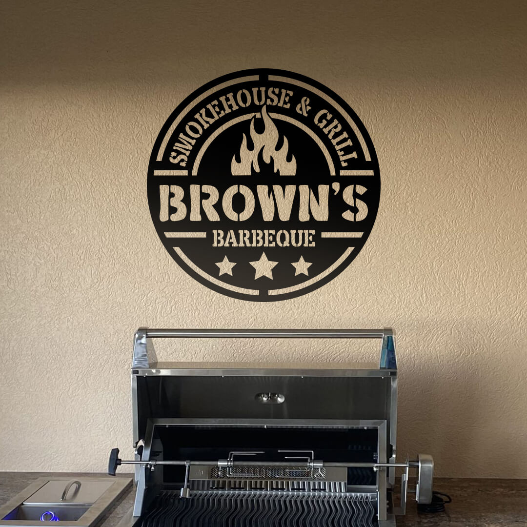 BBQ Stylish Customizable Metal Sign