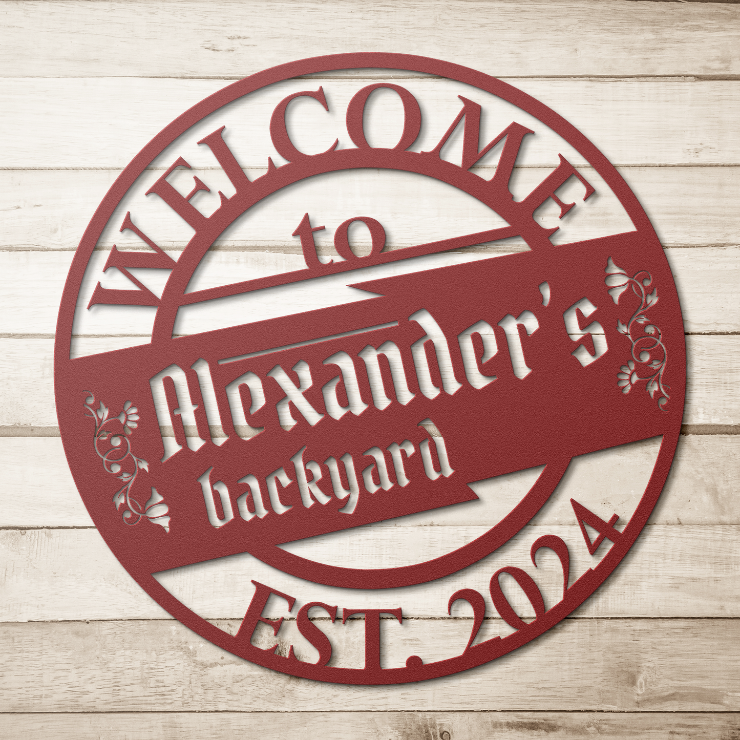 Alexanders_BackYard_BBQ_Metal_Sign_Red_Simple_Wood_BKGD_Mockup.png