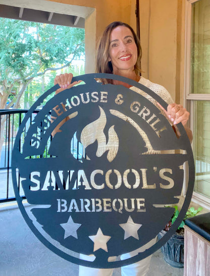 Personalized BBQ Metal Sign