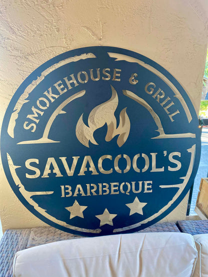 Personalized BBQ Metal Sign