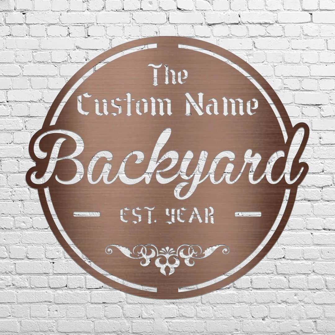 Backyard Stylish Customizable Metal Sign