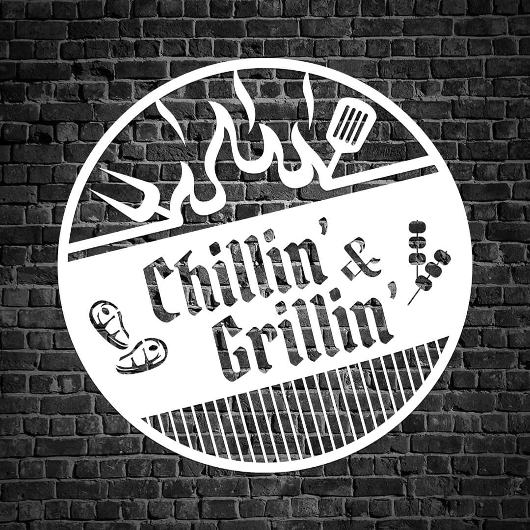 Chillin' & Grillin' Metal Sign