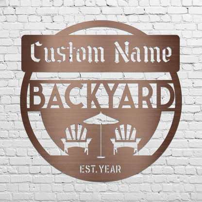 Stylish Backyard Customizable Metal Sign