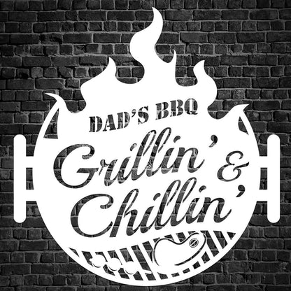 Grillin' & Chillin' Customizable Metal Sign