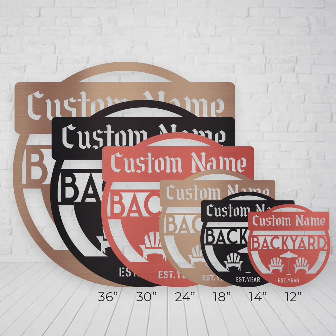 Stylish Backyard Customizable Metal Sign