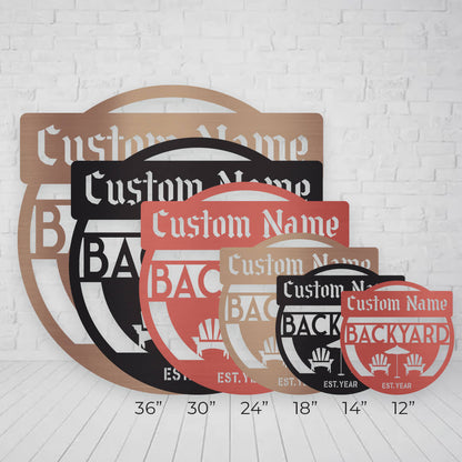 Stylish Backyard Customizable Metal Sign